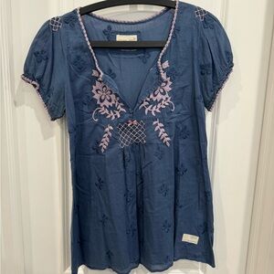 Odd Molly Short Sleeve Embroidered Blouse Size 2(Medium)